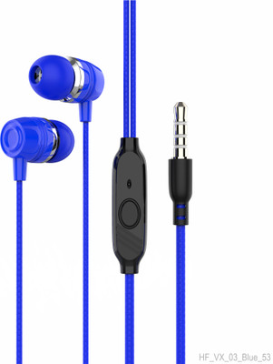 Zusix VX 03 - Wind Noise Reduction with 3.5mm Jack Wired Earphone Wired(Blue, In the Ear)