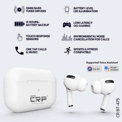 Super CRP CR BT-475 PRO LEVEL TWS - WIRELESS EARBUDS Bluetooth Headset