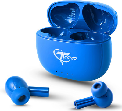TECHIO Atom 90 R9 Earbuds – Comfortable Fit for Sports Bluetooth(Blue, True Wireless)