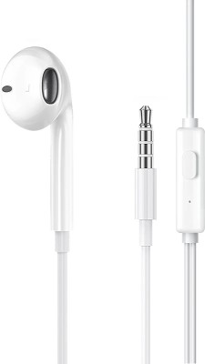 snowbudy Wired Earphone/Handsfree 3.5 mm Jack Super Bass Stereo for Comfortable Wired Headset(White, In the Ear)