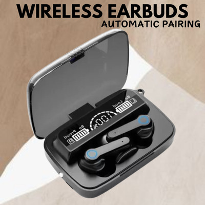 Clairbell M19 Wireless Earbuds TWS 5.1 Large LED Display & Touch Bluetooth Headphones M36 Bluetooth(Black, True Wireless)