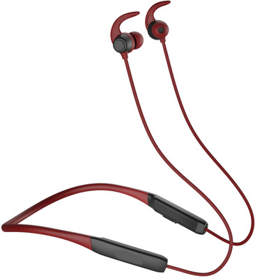 Techobucks HOT SALE Wireless Dynamic Bass Sound Headphone Neckband 25Hrs Playback Bluetooth(Red, On the Ear)