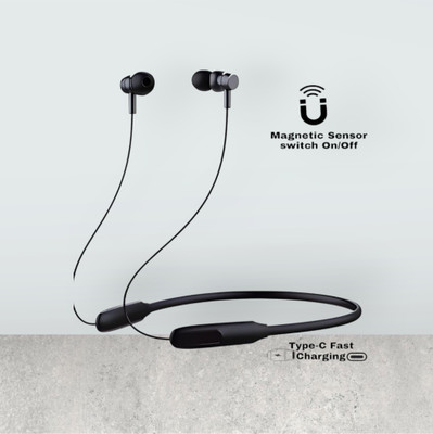 house of common Pro Neckband With Upto 48 Hours Playback & Fast Charging Earphone_7T Bluetooth & Wired(Black, In the Ear)