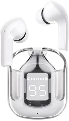 ANY KART Touch control Earbud10m bluetooth range, led digital display charging case Bluetooth(White, In the Ear)