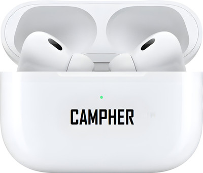 Campher Premium Wireless Earbuds Bluetooth Headset with Hi-Fi Sound & Long Playtime Bluetooth(White, True Wireless)