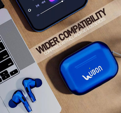 Noor u-Ubon BT-160 Earbuds V5.3, IPX4, With 400 hr Standby Time With ANR Enable Bluetooth(Blue, In the Ear)