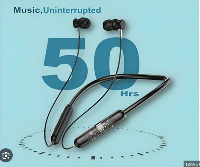 Gripzo Wireless Bluetooth Neckband Type-C Fast Charging Bluetooth v5.1 Bluetooth Gaming(Black, In the Ear)