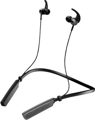 XEWISS Neckband with Up to 36Hours Playtime, Charge, High Bass Stereo Sound05 Bluetooth Gaming((Black, HighBass, Immersive LED Lights, In the Ear), In the Ear)