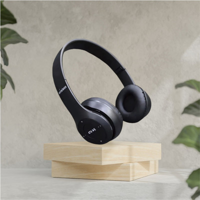 TWS Wireless Foldable Headphones with Sovereign Bass Control_J2 Bluetooth & Wired(Black, On the Ear)