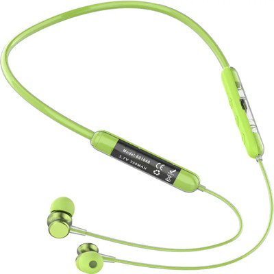 Gripzo Transparent with Luxury Design neckband which is comes with Deep Bass sound Bluetooth Gaming(Green, In the Ear)