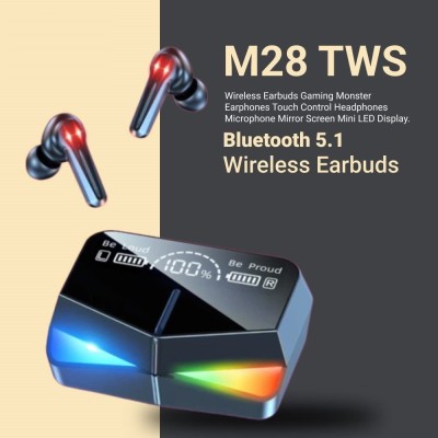 ASTOUND M28 Earbuds TWS Gaming Monster Earphones Bluetooth Headset(Black, In the Ear)
