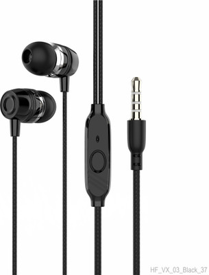 Zusix VX 03 - Adaptive Volume Control with 3.5mm Jack Wired Earphone Wired(Black, In the Ear)