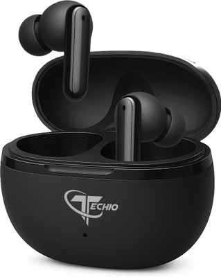 Techio NIRVANA_ION_C16 True Wireless Earbuds with Noise Cancellation Bluetooth(Black, True Wireless)
