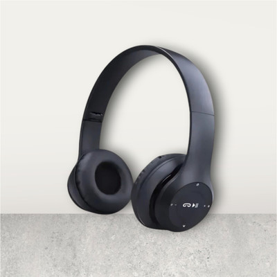 TWS Compact Wireless Over-Ear featuring Tsunami Bass Wave_MP Bluetooth & Wired(Black, On the Ear)