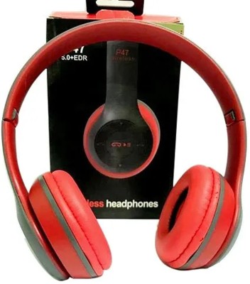 SYARA UJT_426H_P47 Wireless Bluetooth Headphones HD Sound Bass Mic SD Card Slot Bluetooth Headset(Multicolor, On the Ear)