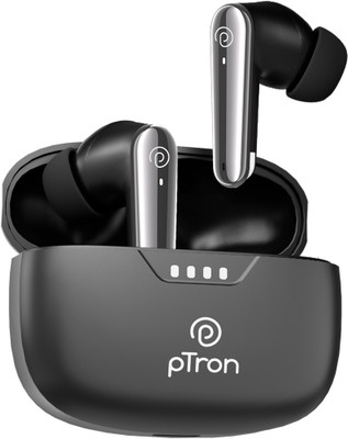 PTron Basspods Tour - AI ENC Calls,45hrs Playback,Pristine Audio, 50ms Low Latency Bluetooth(Black, True Wireless)