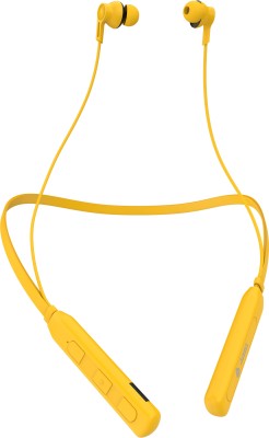 Aroma NB119 Jersey - 48 Hours Playtime Fast Charging Wireless Bluetooth Neckband Bluetooth Headset(Yellow, In the Ear)