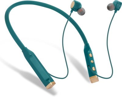 TEQIR TQ-19 Shera 36 Hour Playtime Bluetooth Headphone Neckband Earphone (GREEN5) Bluetooth Headset(Green, In the Ear)