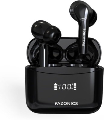 FAZONICS Quickpods M50 PRO 38 dB Active Noise Cancellation 13mm Drivers, 50 Hrs Playback Bluetooth Headset(Black, True Wireless)