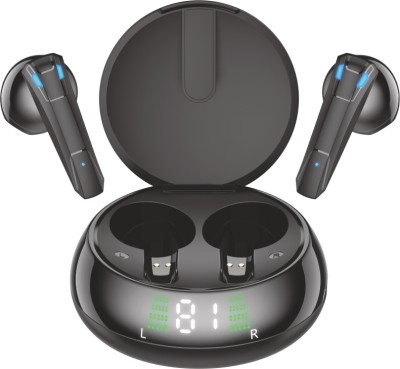 U&i Slice 25Hrs Music Time True Wireless Earbuds with Digital Display & UNC Bluetooth Headset(Black, True Wireless)