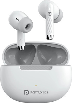 Portronics Harmonics Twins 32 in-Ear TWS Earbuds,HD Mic,30 Hours Playtime,Touch Control Bluetooth(White, In the Ear)