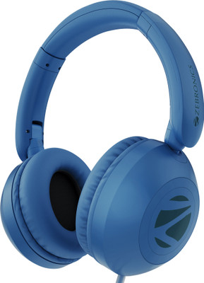 ZEBRONICS Zeb -Boom, In-Line Mic, 1.5 Meter Cable, 3.5mm Jack, Soft Cushion, 40mm Drivers Wired(Blue, On the Ear)