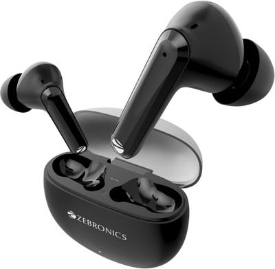ZEBRONICS Pods K3 TWS with 40H Backup, Dual EQ Modes, Quad Mic ENC, Rapid Charging,BT v5.4 Bluetooth(Black, True Wireless)
