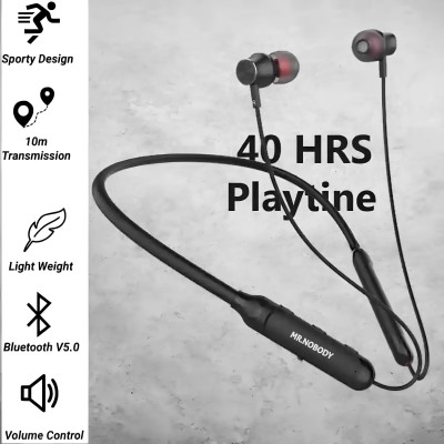 MR.NOBODY N50 With 40 HRS Playback,Fast Charging,High Bass & ASAP Charge Bluetooth N16 Bluetooth Headset(Black, In the Ear)