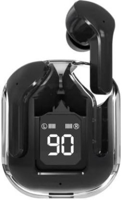 YELELO Transparent Design TWS Earbuds Earphones with LED Display & Mic Bluetooth Headset(Black, In the Ear)