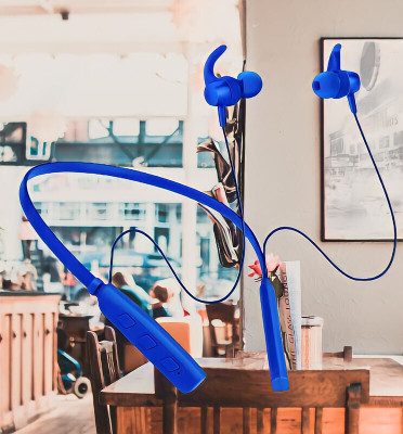 GPQ STORE Rokerz 235 Pro Wireless Bluetooth Neckband(0B.160 Bluetooth(Blue, In the Ear)