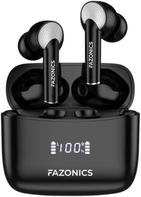 FAZONICS Quickpods X20 PRO 38 dB Active Noise Cancellation 13mm Drivers 50 Hrs Playback Bluetooth Headset(Black, True Wireless)