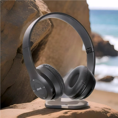 house of common Wireless Gaming Headset with Bluetooth, Foldable Frame, and Mic_PX Bluetooth & Wired(Black, On the Ear)