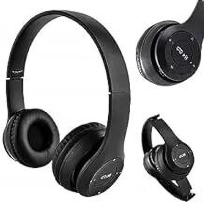 YAROH P47_VP10_Bluetooth Wireless Headphone with Mic High Bass Clear Sound Bluetooth without Mic(Black, On the Ear)