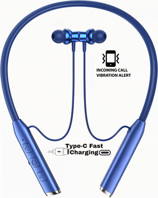 GREE MATT N80 Vibration Alert 48 Hours Playtime Cancellation Waterproof Neckband B22 Bluetooth(Blue, In the Ear)