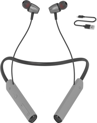 XEWISS 2024 Fashion Neckband Headphone Sport Wireless Sweat-proof Neckband Bluetooth(GREY,Super Bass,Immersive LED Lights, In the Ear)