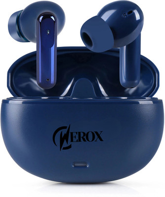 WEROX TWS Waterproof earbuds long life battery backup high bass quality Bluetooth Gaming(Blue, True Wireless)