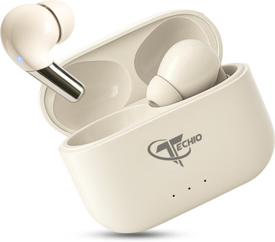 TECHIO DropPods 2.0 with Dynamic Sound, IPX4 Protection & Compact Charging Case Bluetooth(White, True Wireless)