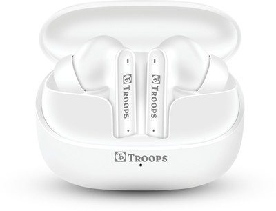 TP TROOPS Bluetooth In Ear Earbuds with 35H Playtime,IPX5,Clear Calling,Touch Controls Bluetooth(White, True Wireless)