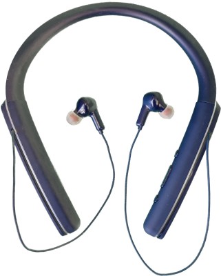 RECTITUDE Wireless Sports Bluetooth Magnetic Neckband with Mic, 80 Hours Playback Bluetooth Headset(Blue, In the Ear)