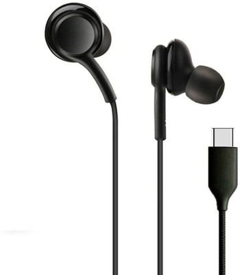 aclassic Type-C Wired Earphone Wired Headset with MIC Wired Headset(Black, In the Ear)