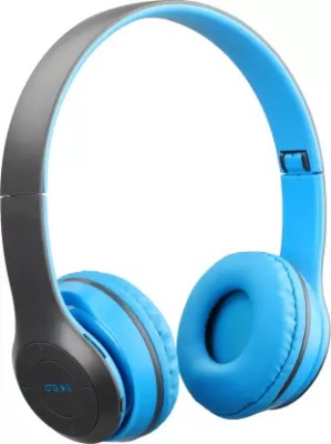 Blue Birds P47 wireless/Bt Sports Adjustable Headphone With FM&SD Card Slot Bluetooth(Blue/grey, On the Ear)