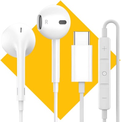 Bxeno Type C Handsfree with Mic-Xiaomi Redmi Note 13/ Note 13 Pro/Note 13 Pro+/13C[19] Wired Headset(White, In the Ear)