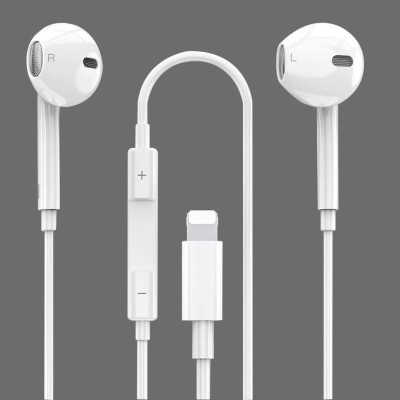 MARS Wired Headphon iPhone 11 12 13 Pro Max Mini Clear Voice& High Bass Wired Headset(White, In the Ear)