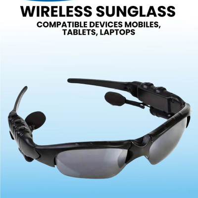 GUGGU Sunglass with (Bluetooth Earbuds) Music and bluetooth headset and micY357 Bluetooth(Black, On the Ear)