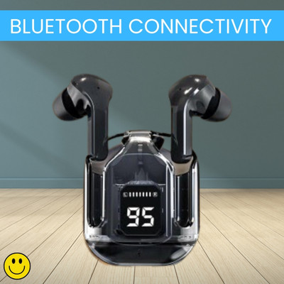 GUGGU Max UltraPods Bluetooth Earbuds, Transparent Charging Case & Digital DisplayG298 Bluetooth(Multicolor, True Wireless)
