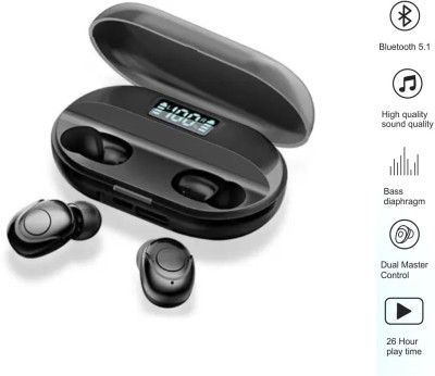 JAIN ELECTRONICS Cordless TWS Earphone Earbud Headphone Wireless Bluetooth Headset Rechargeable Bluetooth Headset(Black, True Wireless)
