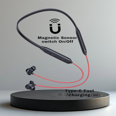 TWS Pro Neckband With Upto 48 Hours Playback & Fast Charging Earphone_38 Bluetooth & Wired(Red, In the Ear)
