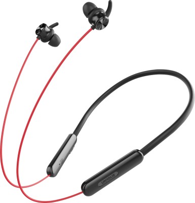 UN1QUE Bluetooth Wireless Neckband Earphones - Dual Equalizer Bass Bluetooth Headset Bluetooth Headset(Red, In the Ear)