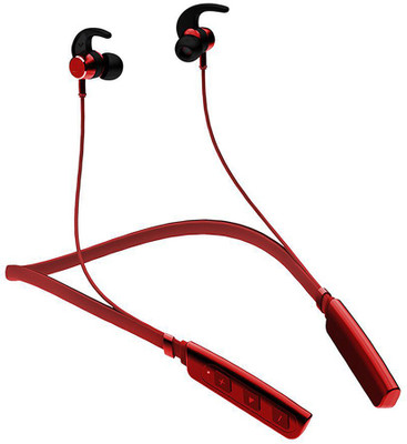 IZWI Thunder Bass 40Hr Playback Headphone for All Android Bluetooth(Red, In the Ear)