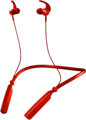 IZWI Wireless v5.1 Neckband 36 Hours Playback Time with 300mAh Battery earphone Bluetooth Headset(Red, In the Ear)